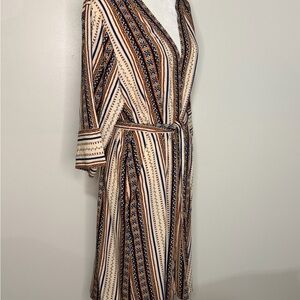 Skies Are Blue Multicolor Patterned Wrap Robe